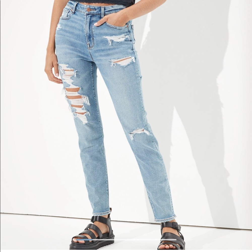 Acid wash mom jeans (WORN ONCE)